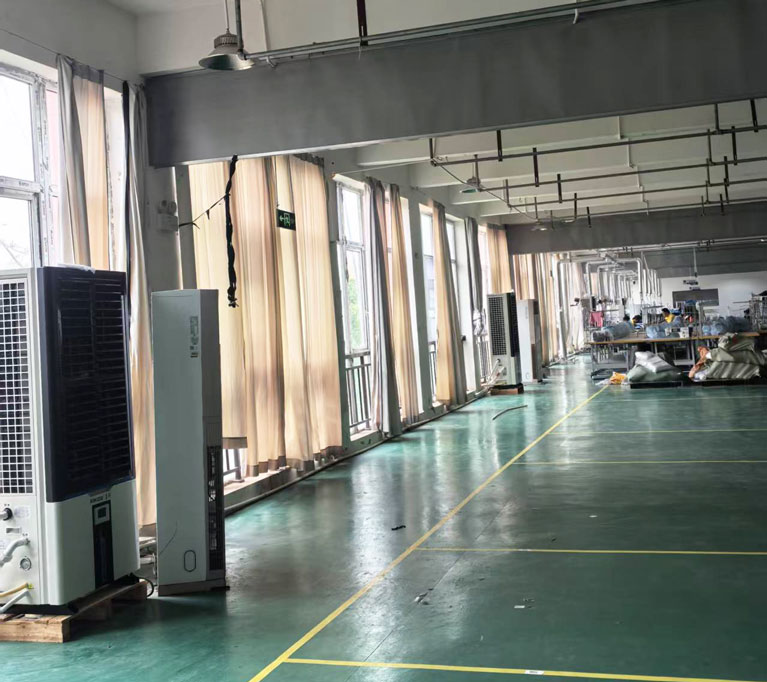 紡織廠車間降溫設備優選，蒸發冷省電空調-立柜軸流雙風口空調