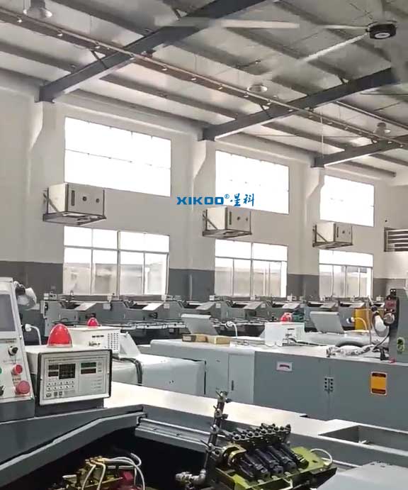 精密加工中心整體制冷降溫，應用蒸發冷省電空調- 臥式射流機組