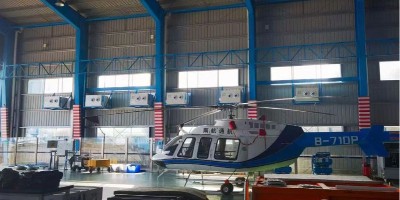 飛機維修倉庫降溫安裝蒸發冷省電空調-臥式射流機SYW-SL-25